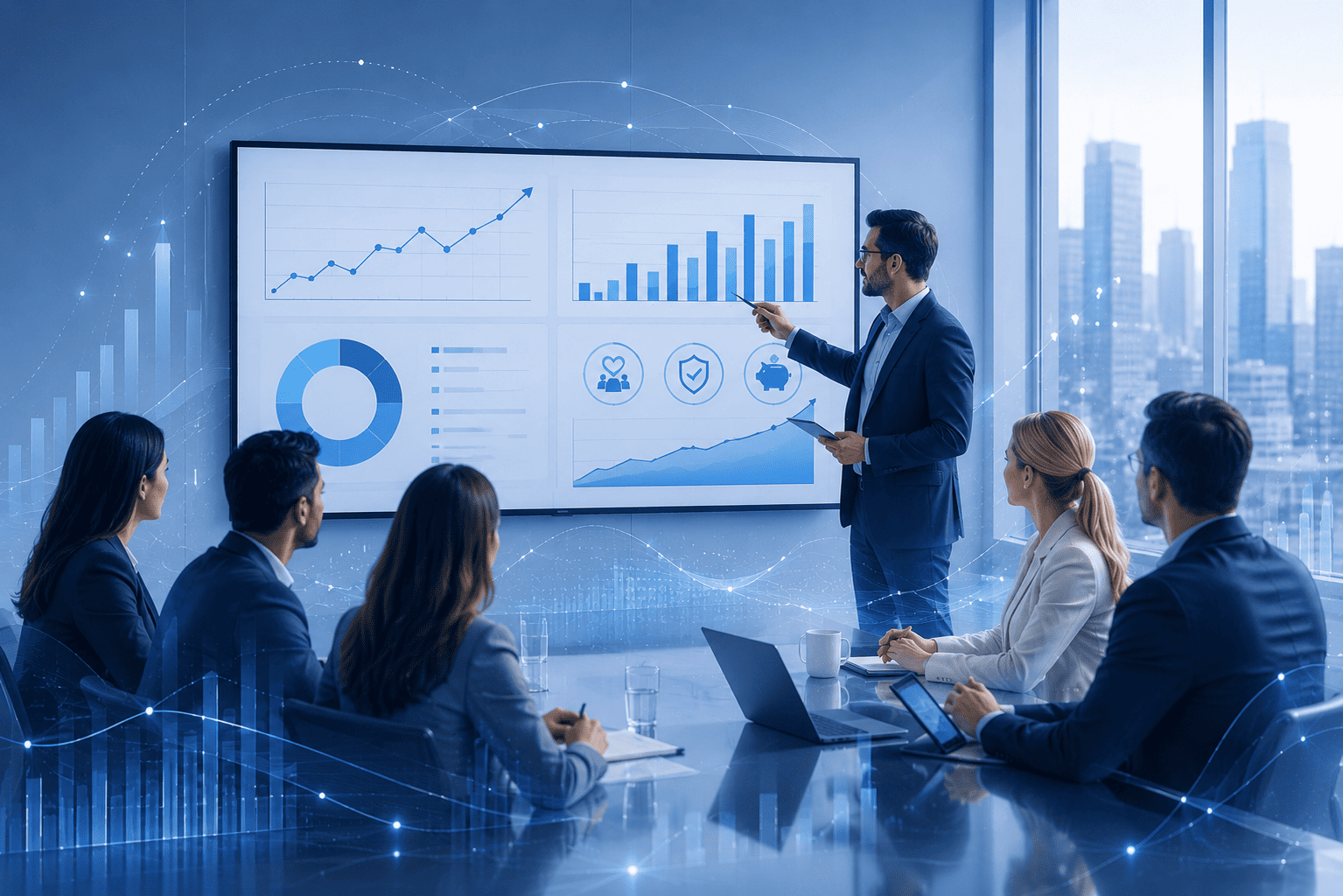 Financial graph of company retention ROI